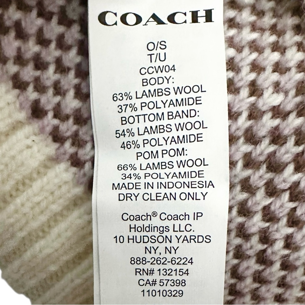 Coach Beanie Fair Isle Print Knit Hat Logo #CCW04 - Picture 5 of 7